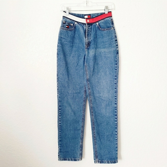 90s Tommy Hilfiger Vintage High Rise Tapered Jeans - Picture 4 of 8